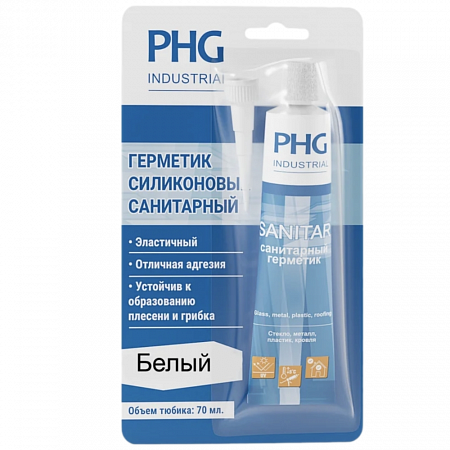 Санитарный герметик PHG Absolute Sanitar блистер (белый) 70 ml